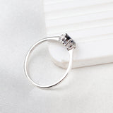 Natural Blue Sapphire & CZ Ring 925 Sterling Silver Gemstone Ring Handmade Jewelry