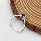 Natural Blue Sapphire & CZ Ring 925 Sterling Silver Gemstone Ring Handmade Jewelry