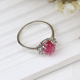 Natural Pink Tourmaline & CZ Ring 925 Sterling Silver Gemstone Ring Handmade Jewelry