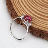 Natural Pink Tourmaline & CZ Ring 925 Sterling Silver Gemstone Ring Handmade Jewelry