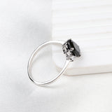 Natural Black Onyx & CZ Ring 925 Sterling Silver Gemstone Ring Handmade Jewelry