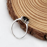 Natural Black Onyx & CZ Ring 925 Sterling Silver Gemstone Ring Handmade Jewelry