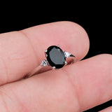 Natural Black Onyx & CZ Ring 925 Sterling Silver Gemstone Ring Handmade Jewelry