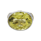 Natural Lemon Quartz Oval Cut Gemstone 925 Sterling Silver Designer Ring