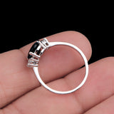 Natural London Blue Topaz & CZ Ring 925 Sterling Silver Handmade Ring