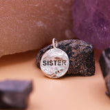 925 Sterling Silver Hammered Sister Pendant