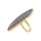 Precious Natural Diamond 925 Sterling Silver Gold Plated Ring Luxurious Jewelry