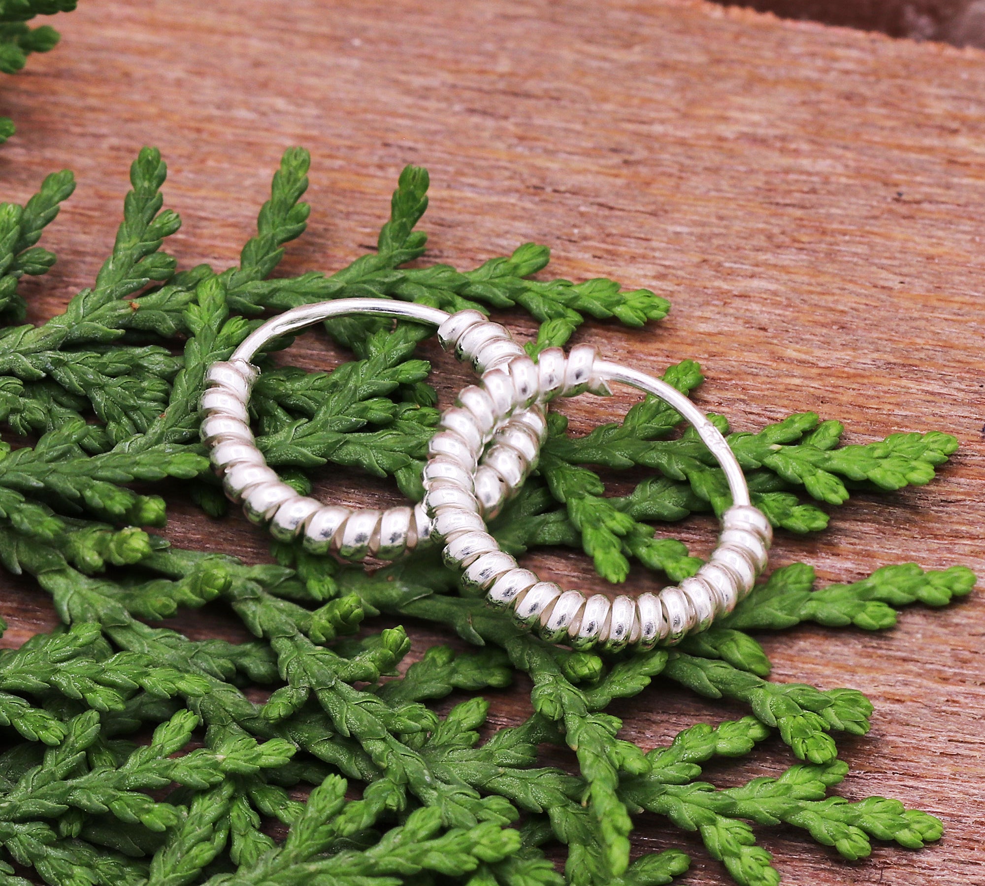 925 Sterling Silver Twisted Hoops Earrings