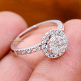 Luxurious Natural Diamond 18k White Gold Ring