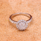 Luxurious Natural Diamond 18k White Gold Ring