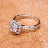 Luxurious Natural Diamond 18k White Gold Ring