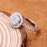 Luxurious Natural Diamond 18k White Gold Ring