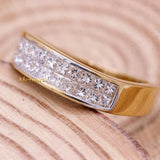 Natural Diamond 18k Yellow Gold Band Ring