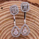 Designer Natural Diamond 18k White Gold Drop Earring