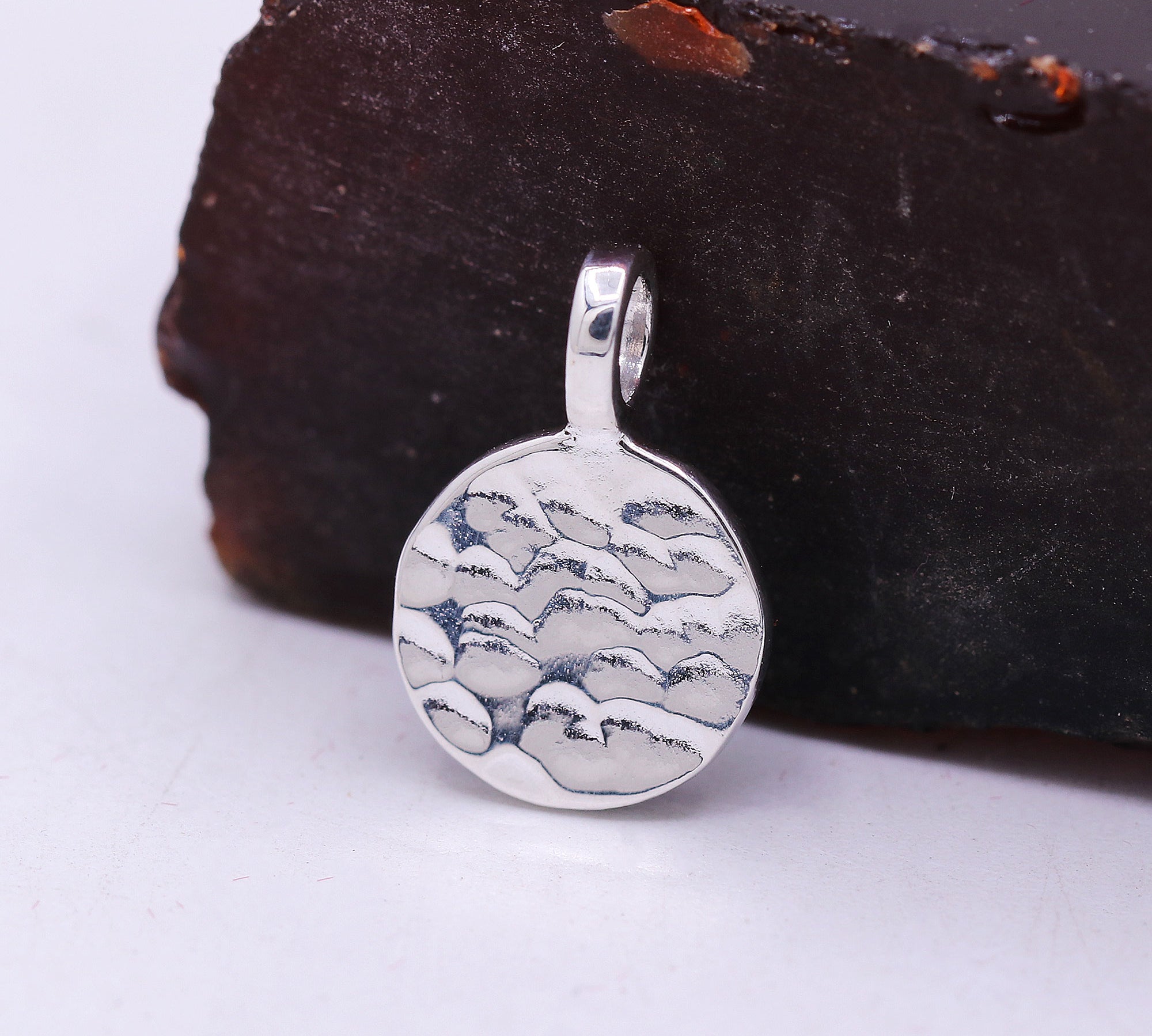 925 Sterling Silver Hammered Pendant