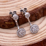 Natural Diamond 18k White Gold Drop Earring