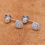 Natural Diamond 18k White Gold Drop Earring