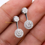 Natural Diamond 18k White Gold Drop Earring