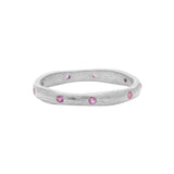 Natural Pink Sapphire Gold Plated Designer 925 Silver Band Ring