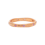 Natural Pink Sapphire Gold Plated Designer 925 Silver Band Ring