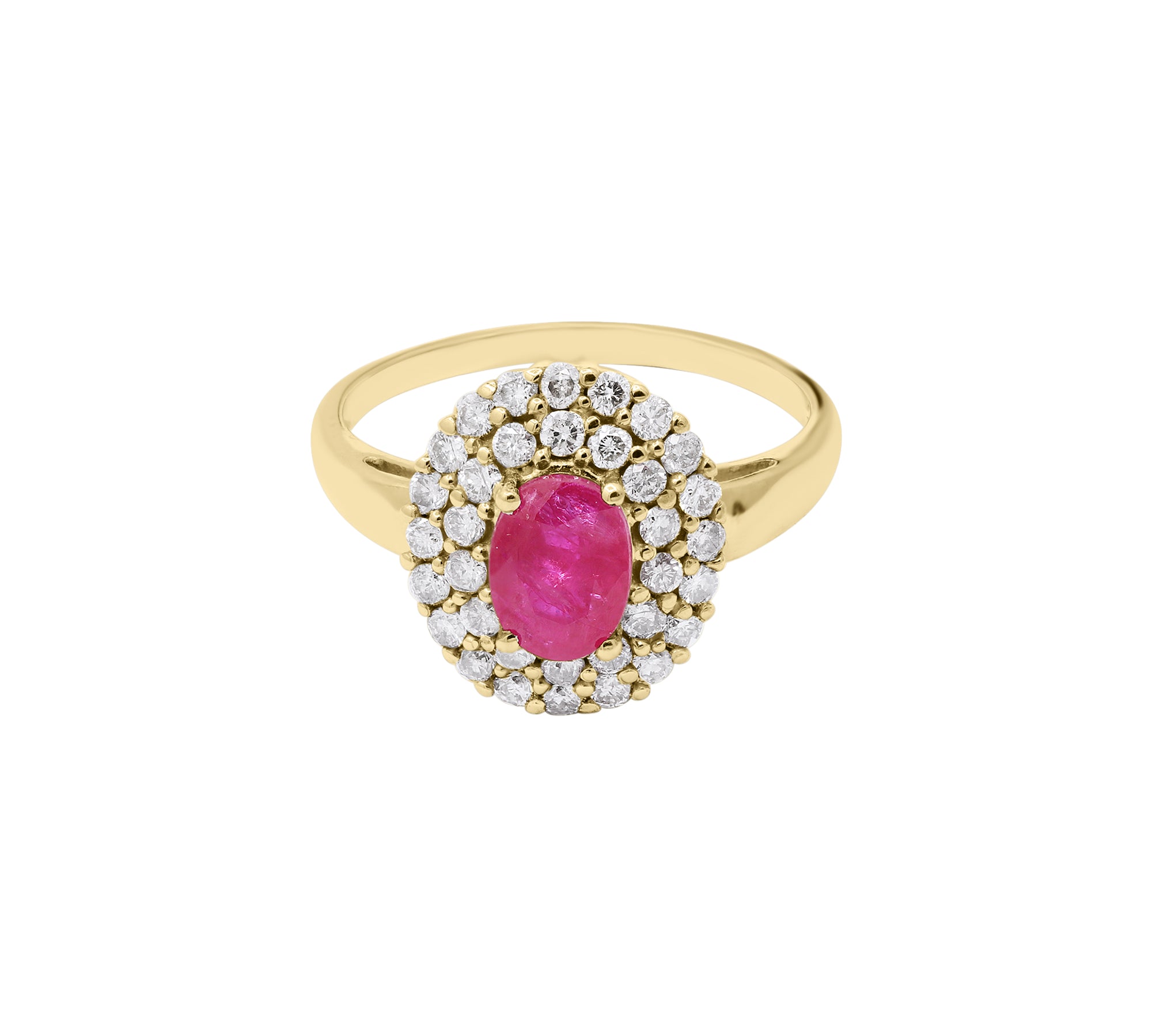 Handmade Natural Ruby Gemstone With Diamond 14k White Gold Designer Oval Shaped Ring