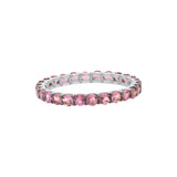 Natural Pink Tourmaline Gold plated 925 Silver Band Ring