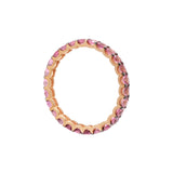 Natural Pink Tourmaline Gold plated 925 Silver Band Ring