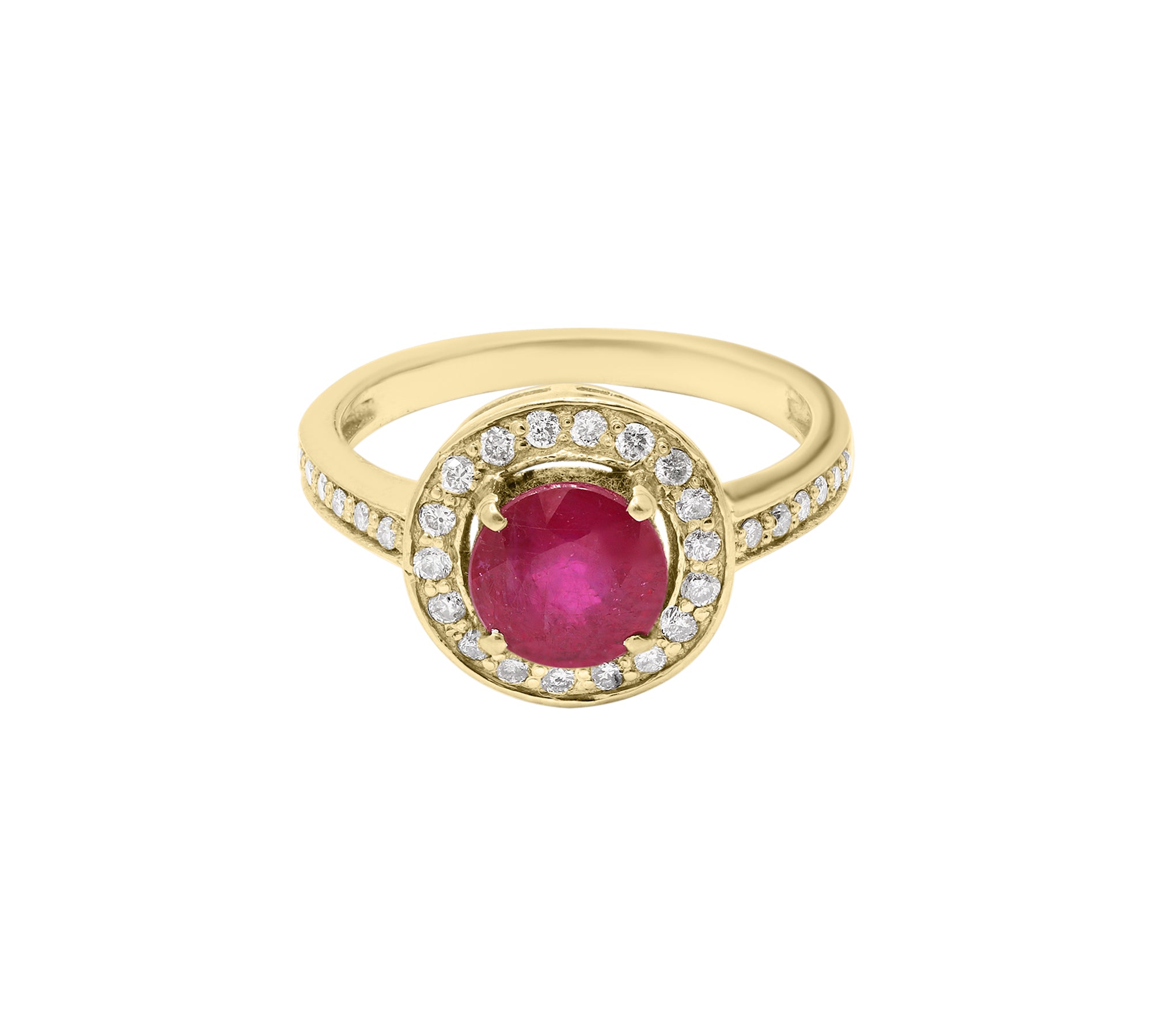 Handmade Natural Ruby Round Cut Gemstone With Diamond 18k White Gold Ring For Women