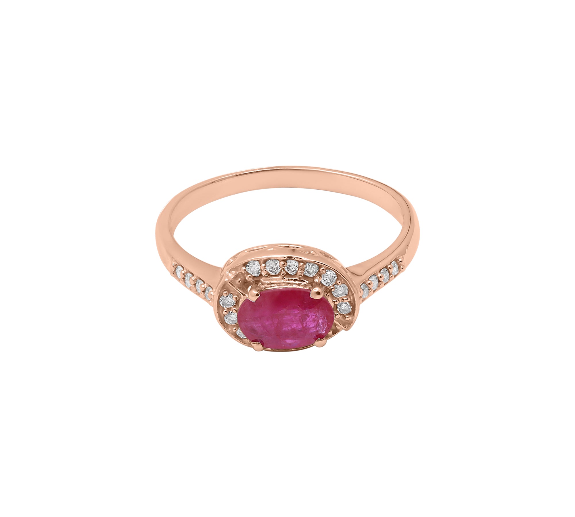 Natural Oval Shaped Ruby and Diamond Ring 14k White Gold Handmade Ring For Womens