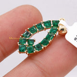 14k Yellow Gold Natural Emerald Gemstone Pendant