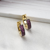 Elegant Ruby Stone Hoop Earrings in Gold Plating Daily & Party Wear