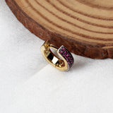 Elegant Ruby Stone Hoop Earrings in Gold Plating Daily & Party Wear