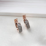 Natural Diamond Hoop Earrings Rose Gold Plated Elegant Everyday Luxury