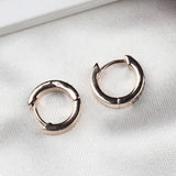 Natural Diamond Hoop Earrings Rose Gold Plated Elegant Everyday Luxury
