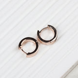 Natural Diamond Hoop Earrings Rose Gold Plated Elegant Everyday Luxury