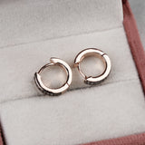 Natural Diamond Hoop Earrings Rose Gold Plated Elegant Everyday Luxury