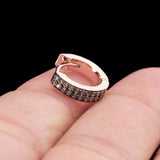 Natural Diamond Hoop Earrings Rose Gold Plated Elegant Everyday Luxury