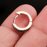 Natural Diamond Hoop Earrings Rose Gold Plated Elegant Everyday Luxury