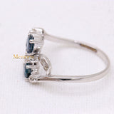 Royal Natural Blue Sapphire Gemstone With Diamond 18k White Gold Ring