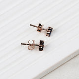 Natural Blue Sapphire Cluster Stud Earrings Elegant Three-Stone Floral Design Jewelry