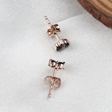 Natural Blue Sapphire Cluster Stud Earrings Elegant Three-Stone Floral Design Jewelry