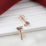 Rose Gold Plated Natural Diamond Leaf Design Stud Handmade Elegant Sparkle Jewelry