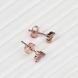 Rose Gold Plated Natural Diamond Leaf Design Stud Handmade Elegant Sparkle Jewelry