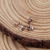 Rose Gold Plated Natural Diamond Leaf Design Stud Handmade Elegant Sparkle Jewelry