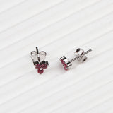 925 Sterling Silver Natural Ruby Stud Earrings Handmade Minimal Everyday Luxe
