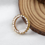 Elegant Yellow Sapphire Eternity Band Gold Plated Statement Ring for Women