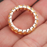 Elegant Yellow Sapphire Eternity Band Gold Plated Statement Ring for Women