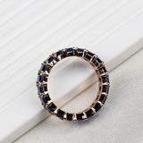 Blue Sapphire Eternity Band Ring Handmade Rose Gold Plated Statement Ring