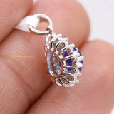 Natural Tanzanite Gemstone With Diamond Pendant 18k White Gold