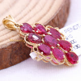 14k Yellow Gold Natural Ruby Gemstone Designer Pendant